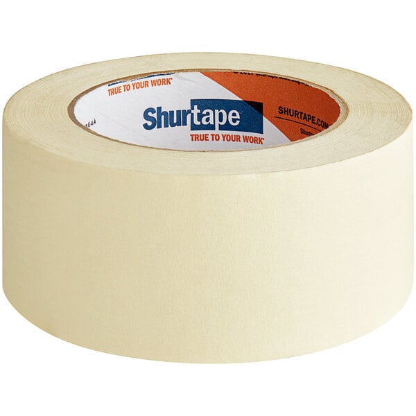 A roll of white Shurtape natural masking tape.