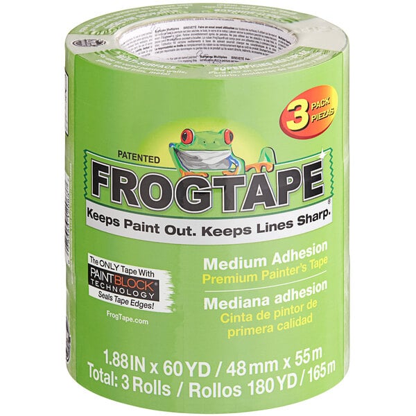 A 3 pack of green FrogTape rolls.