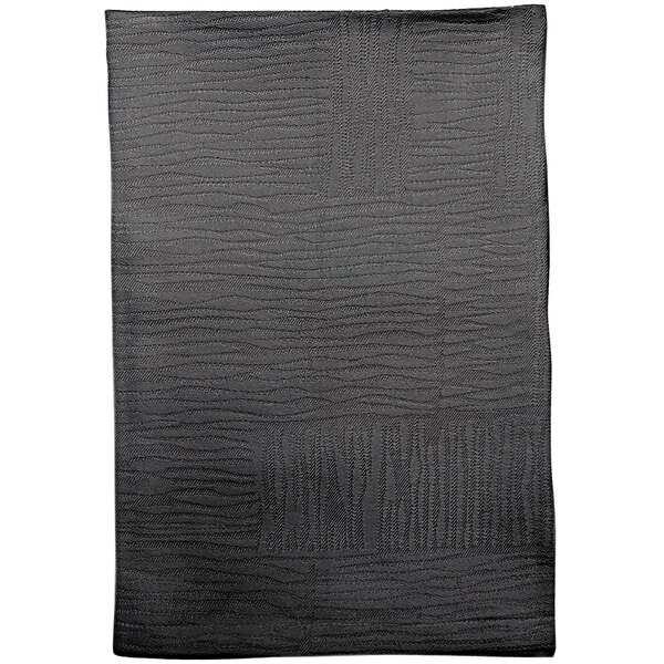 A black rectangular cloth with a textured pattern.