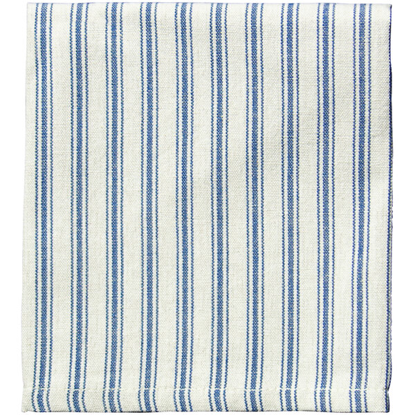 A blue and white striped Garnier-Thiebaut cloth napkin.
