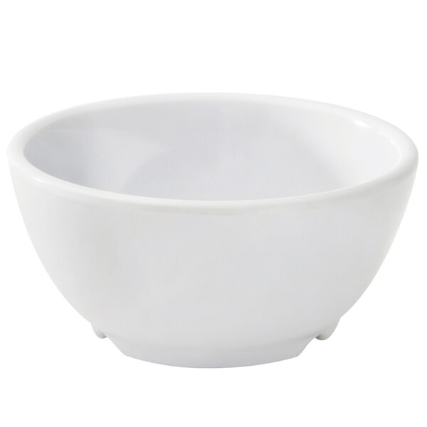A white GET Diamond White deep bowl with a white rim.