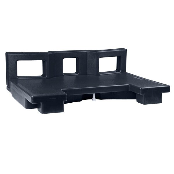 A black plastic connector with square holes for a Cambro Versa Cart.