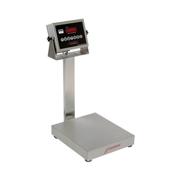 A Cardinal Detecto EB-30-205 electronic bench scale with a tower display.
