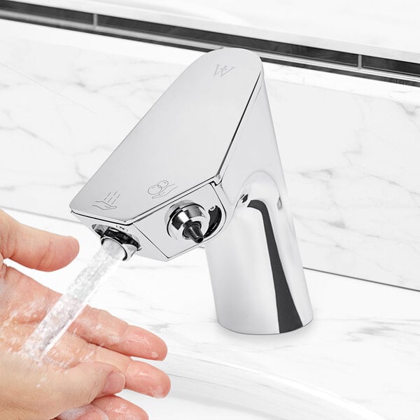 Waterloo Deck-Mounted Chrome Hands-Free Dual-Sensor Faucet with Foam Soap Dispenser