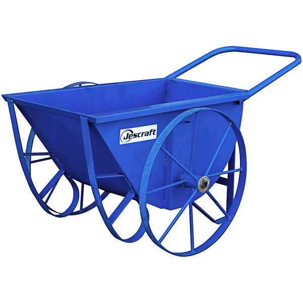 A Jescraft blue steel Georgia buggy with wheels.