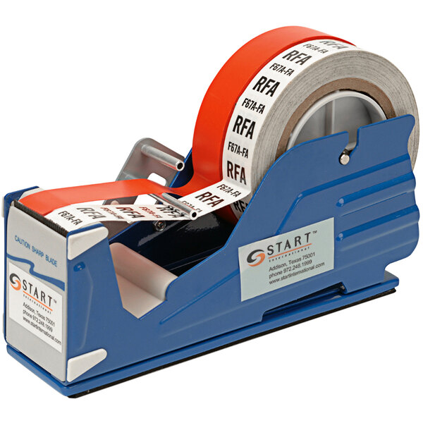A Start International manual tape dispenser with a roll of tape on top.