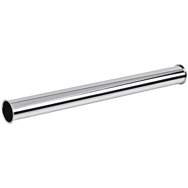 A long metal pipe with a white background.