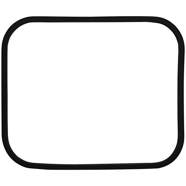 A black square silicone ring with a white background.