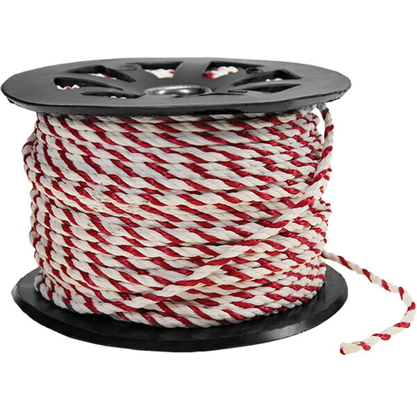 A spool of Accuform red and white polypropylene rope.