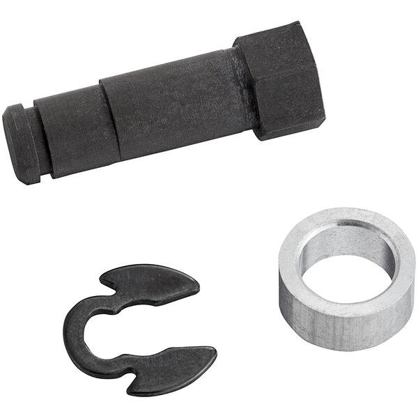 A black metal nut and a black rubber ring for a Zurn QCRT Medium Copper Crimp Ring Tool.