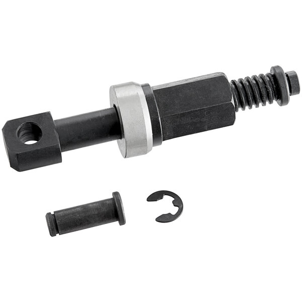 A Zurn black and silver screw and nut assembly.