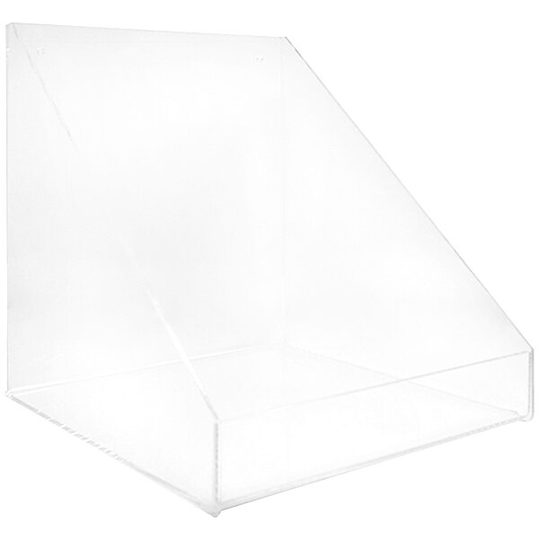 A clear plastic box with a square top and a clear surface.