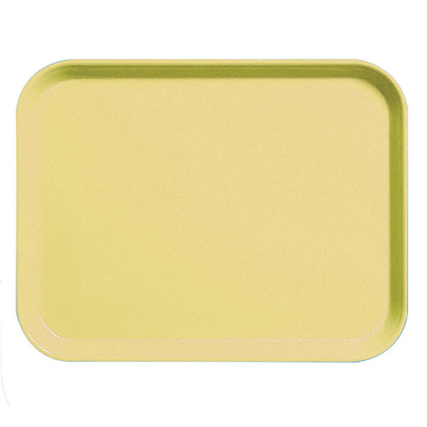 A yellow Cambro serving tray.