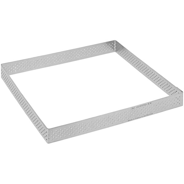 A de Buyer stainless steel square frame with perforations.