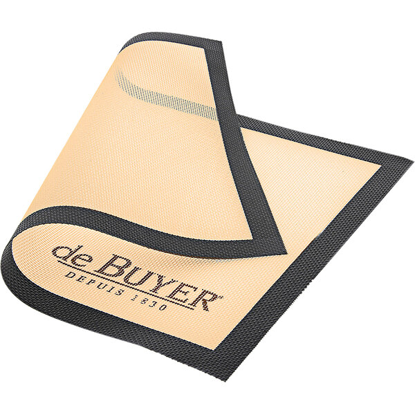 A white silicone baking mat with the words "de Buyer" on it.