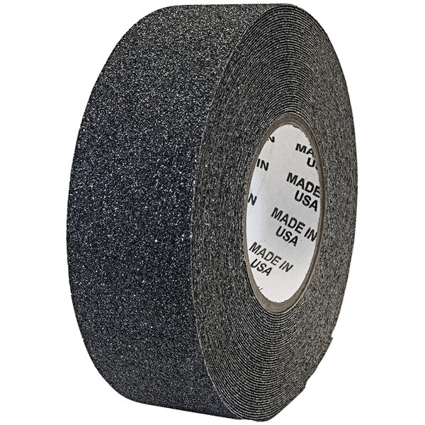 A roll of black anti-slip tape with a white background.