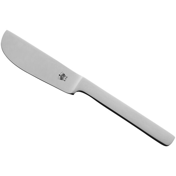 A silver RAK Porcelain butter knife with a handle.