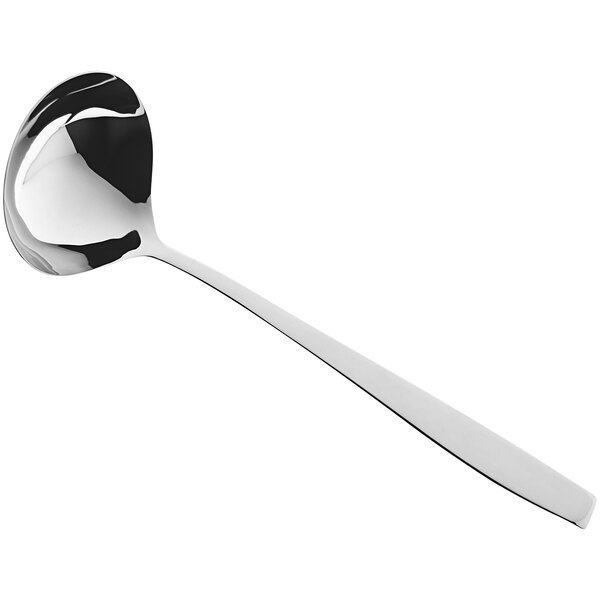 A RAK Porcelain stainless steel soup ladle with a smooth, long handle.