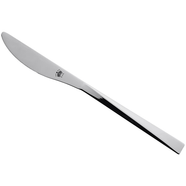 A RAK Porcelain stainless steel dessert knife with a silver handle and black blade.
