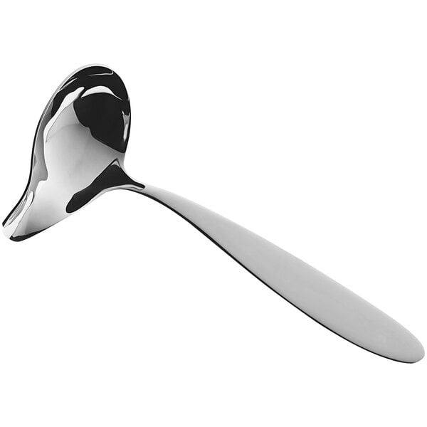 A RAK Porcelain Anna stainless steel gravy ladle with a heart-shaped handle.