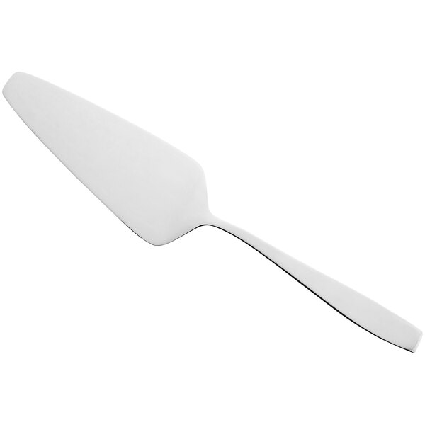 A RAK Porcelain stainless steel cake server with a white handle.