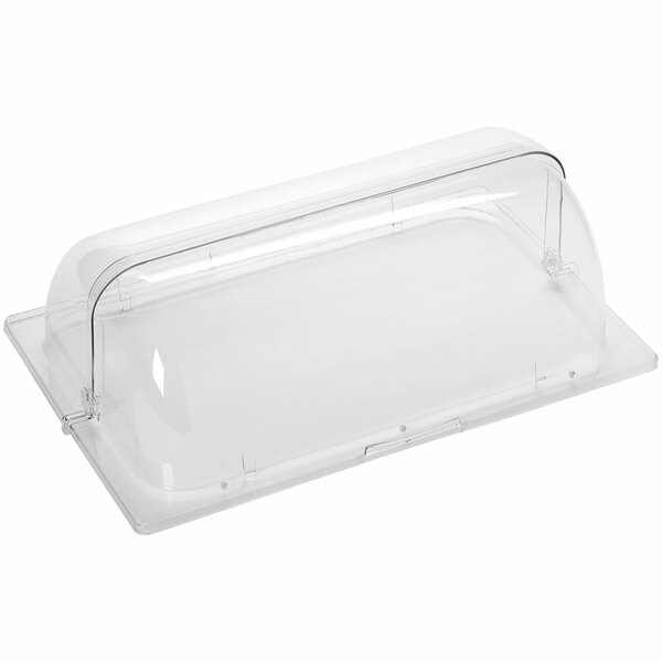 A clear plastic container with a clear lid on it.