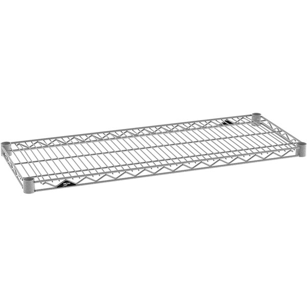 A Metro Super Erecta wire shelf with a wire rack on it.