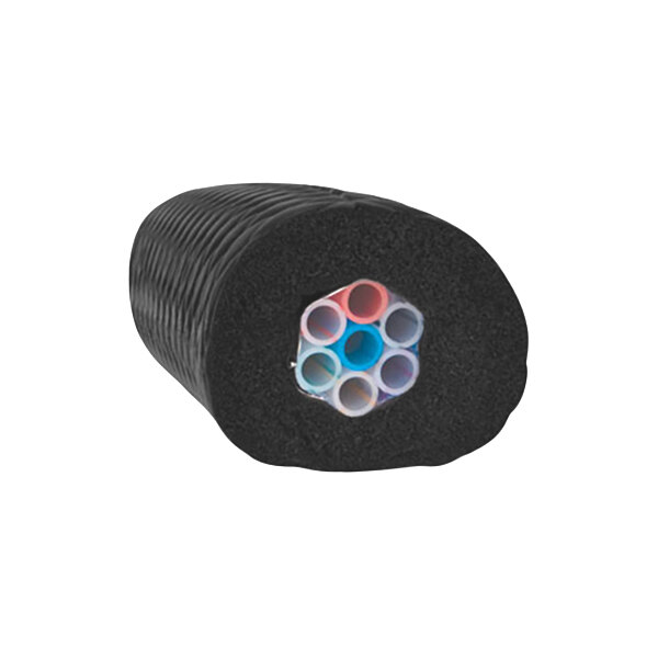 A black roll of Micro Matic Barriermaster plastic tubes with multiple colored tubes inside.