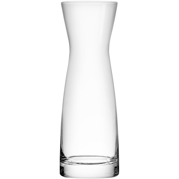 A clear glass Stolzle carafe.