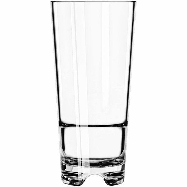 A clear Libbey Infinium DX plastic beverage glass.