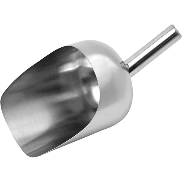 A Sani-Lav stainless steel scoop with a handle.