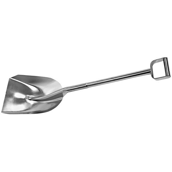 A Sani-Lav stainless steel food service shovel with a handle.