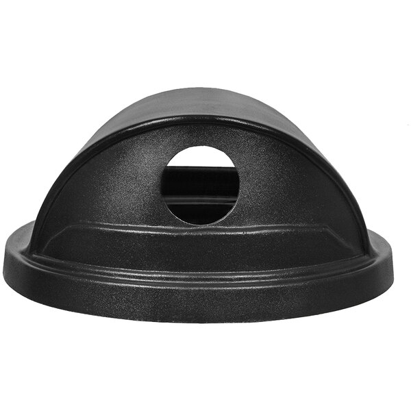 A black plastic Witt Industries hood top with two hole openings over a black metal bin.