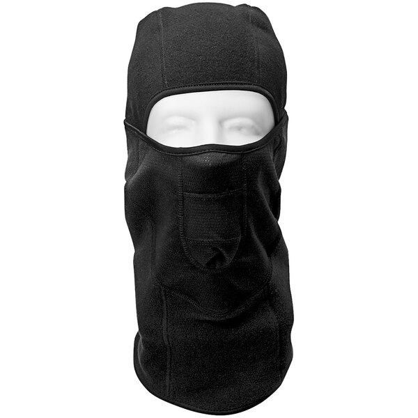 A Cordova black wind-resistant balaclava face mask on a mannequin.