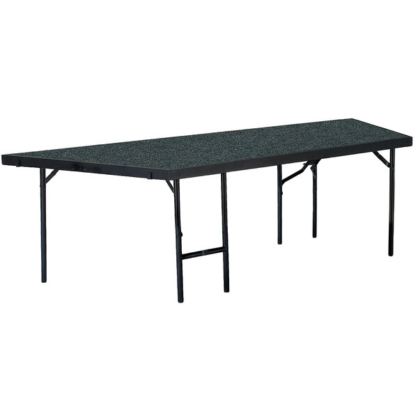 A National Public Seating portable stage pie unit for a rectangular table with legs.