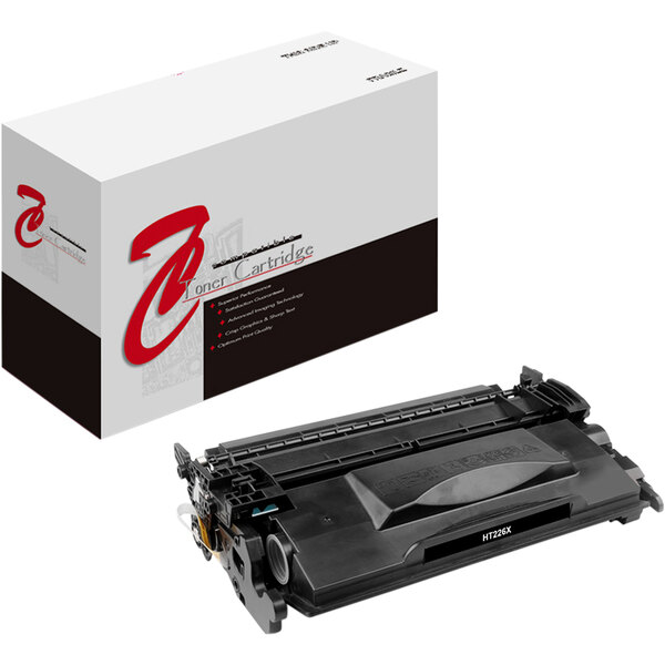 A Point Plus black toner cartridge replacement for a HP printer.