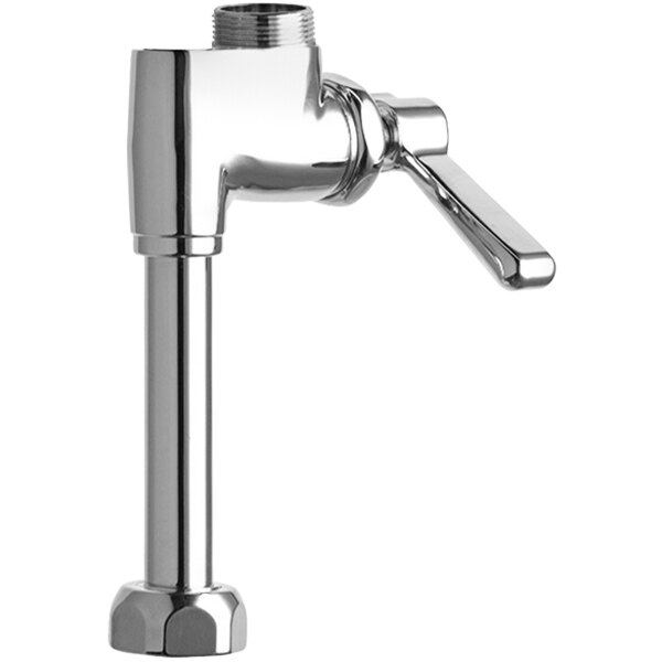 A silver Chicago Faucets Adapta faucet with a handle.