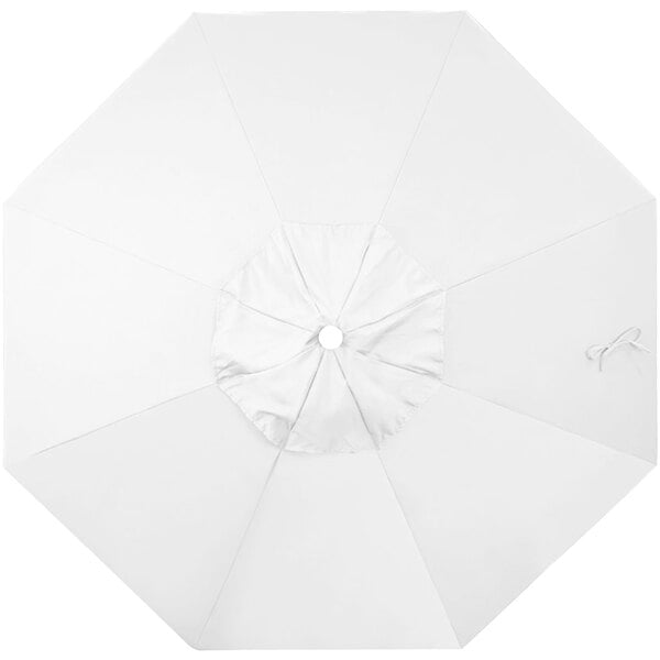 A white umbrella with a white olefin canopy.
