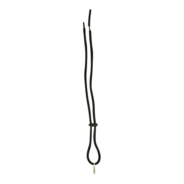 A black breakaway lanyard with a gold clasp.