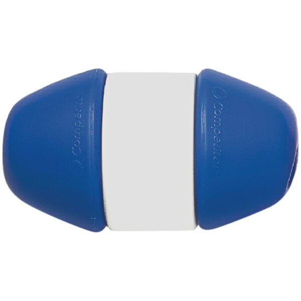 A blue and white rectangular Kemp USA EZ-Lock float with blue edges.