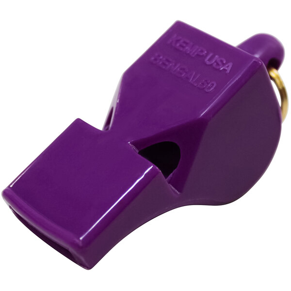 A purple Kemp USA Bengal whistle with a metal center on a white background.