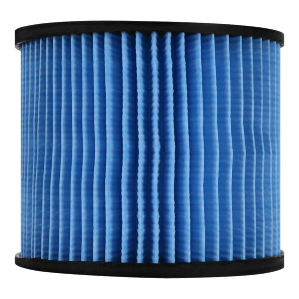 A close-up of a blue Lavex Pro Series fine dust cartridge filter.
