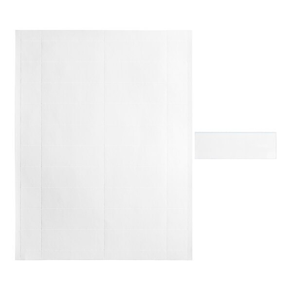 A white rectangular label holder with a black border and a white rectangular insert