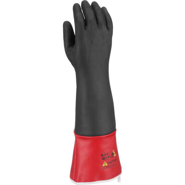 CrewSafe neoprene insulated glove with black and red sleeves.