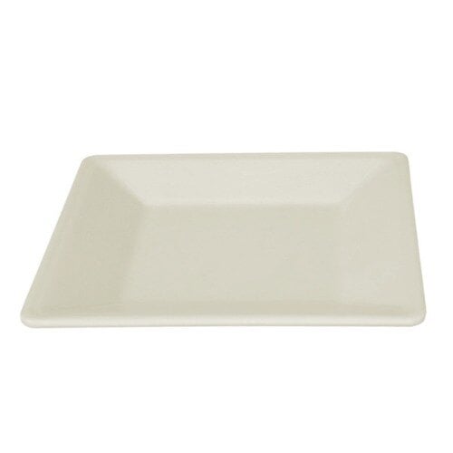A white square Thunder Group Passion Pearl plate.