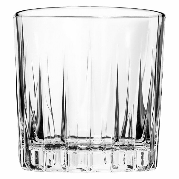 A case of 36 clear Traze rocks / double old fashioned glasses with a curved edge.