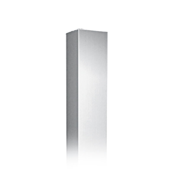 A silver American Specialties, Inc. stainless steel corner guard with mounting holes on a white background.
