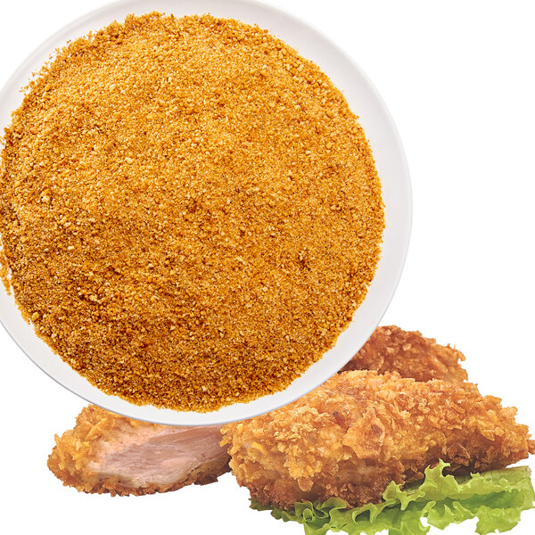 A plate of breaded and fried chicken with Katz Gluten-Free Plain Bread Crumbs.