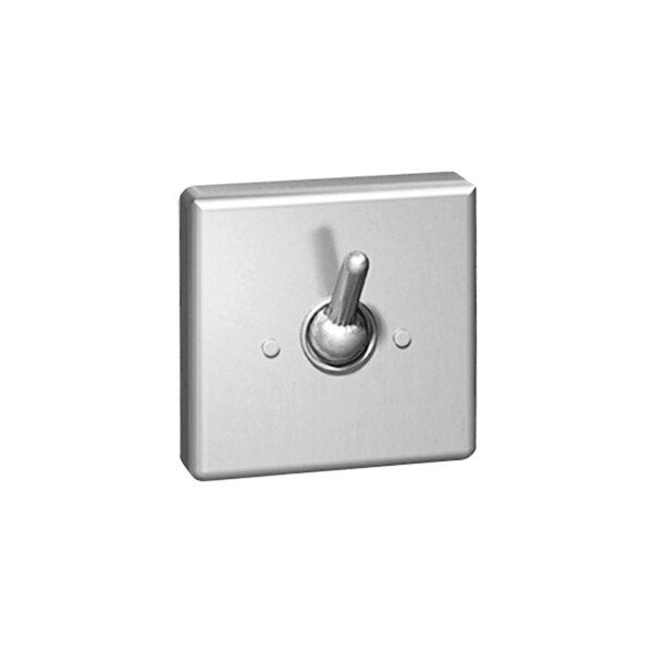 A silver square rear mounted clothes hook.