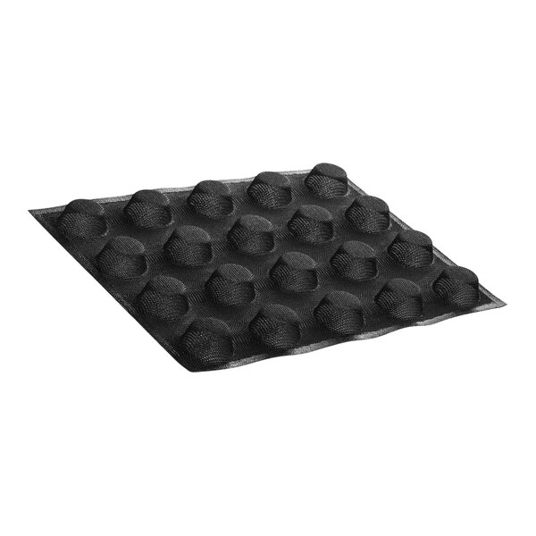 A black Silikomart Air Plus baking tray with round cavities.